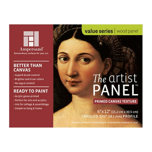 Ampersand Art Artist Panel, Cradled, 1-1/2" Profile, 6" x 12"