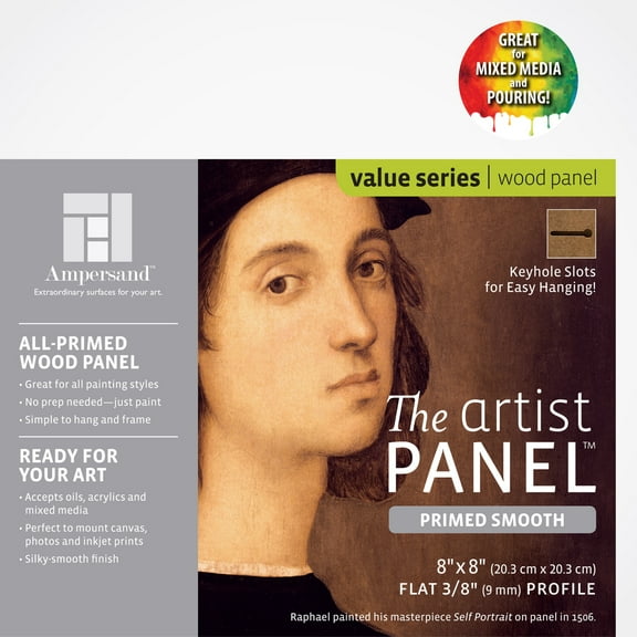 Ampersand Value Series Artist Panel - Smooth, 8" x 8", 3/8" Profile