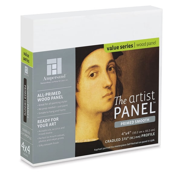 Ampersand Value Series Artist Panel - Smooth, 4" x 4", 1-1/2" Cradle