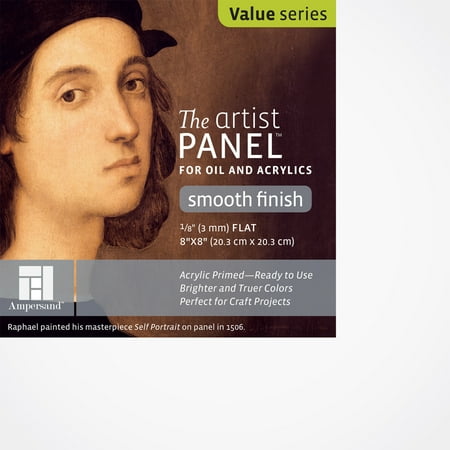 Ampersand Art Artist Panel, Smooth Uncradled, 1/8" Profile, 8" x 8"
