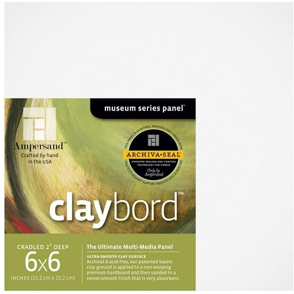Ampersand Claybord - 6" x 6", 2" Deep Cradled