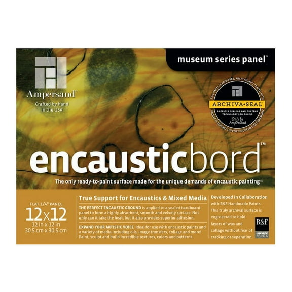 Ampersand Art, Encausticbord, Uncradled, 1/4" Profile, 12" x 12"