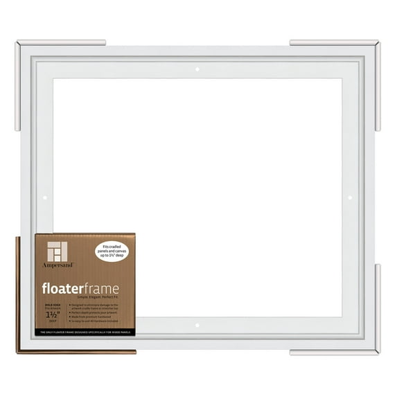 Ampersand Art Floaterframes Bold Edge (3/8" Face) 1-7/8" Frame Profile for 1-1/2" Deep Artwork 11" x 14" White