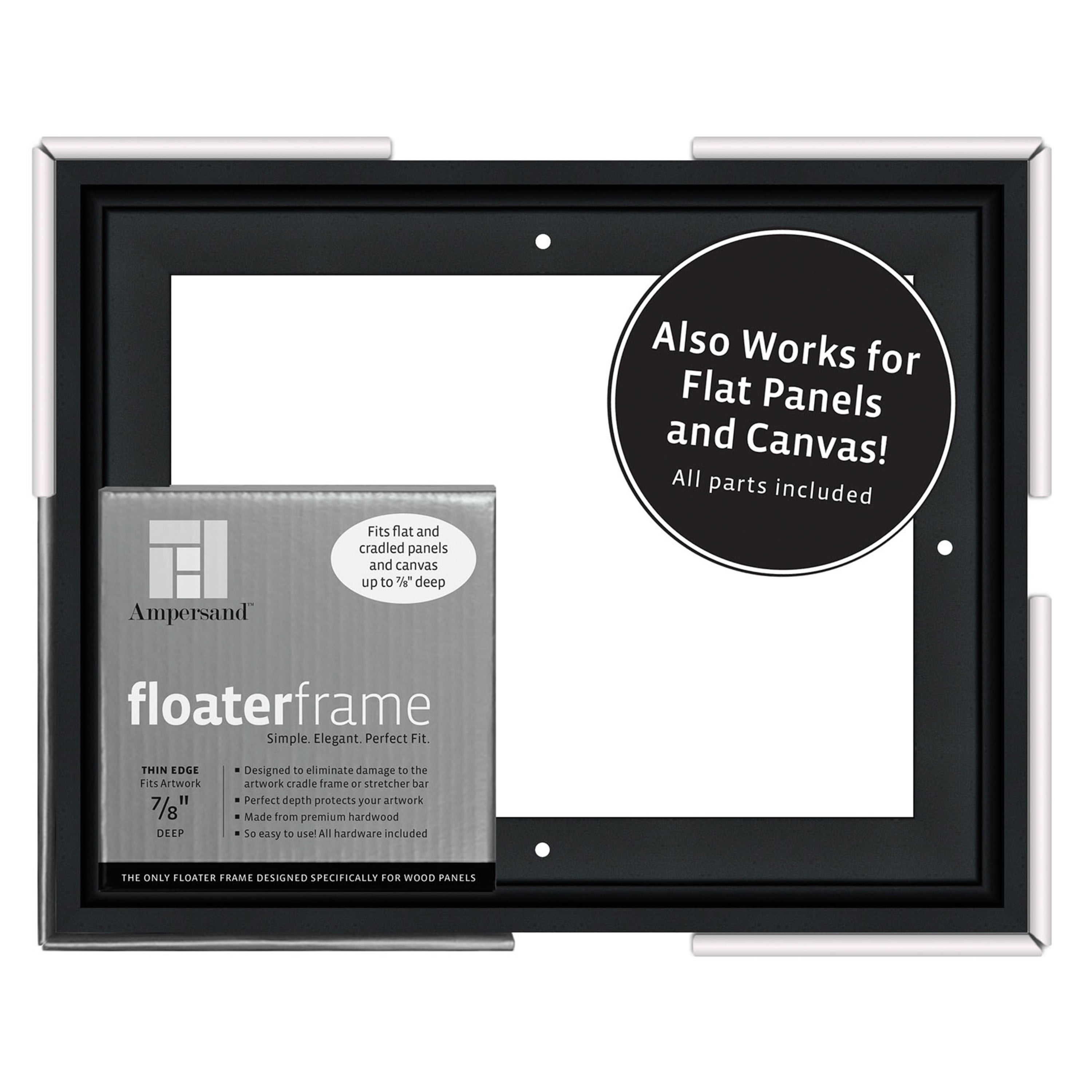 Black Wood Thin Edge Floating Wall Frame 8" x 10"