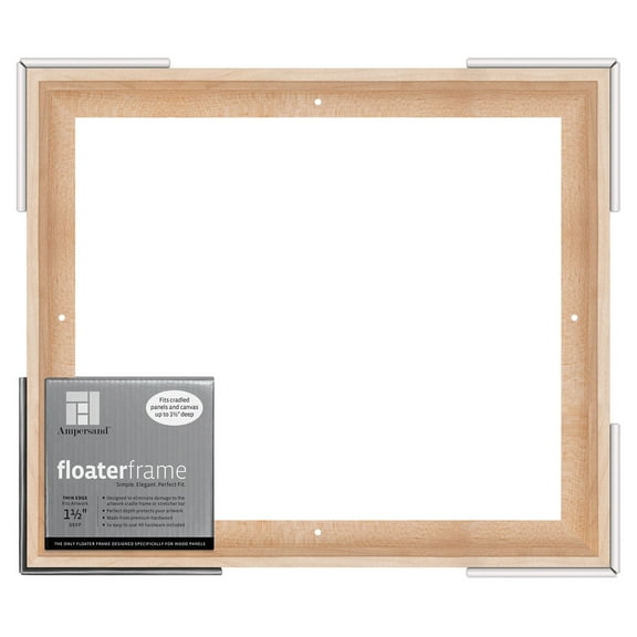 Ampersand Art Floaterframes Thin Edge (1/4" Face) 1-7/8" Frame Profile for 1-1/2" Deep Artwork 11" x 14" Maple