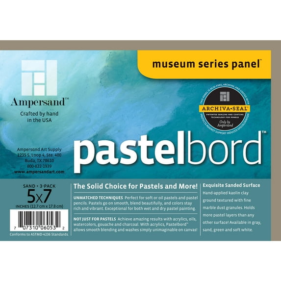 Ampersand Art Pastelbord, 5" x 7" Sand, 3/Pkg.