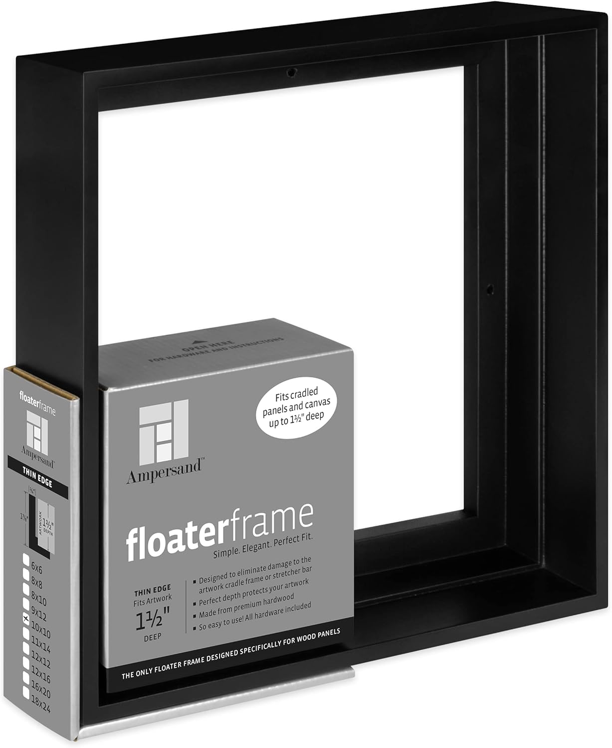 Ampersand Art Supply Floaterframe Readymade Frame for Flat and 1 1/2