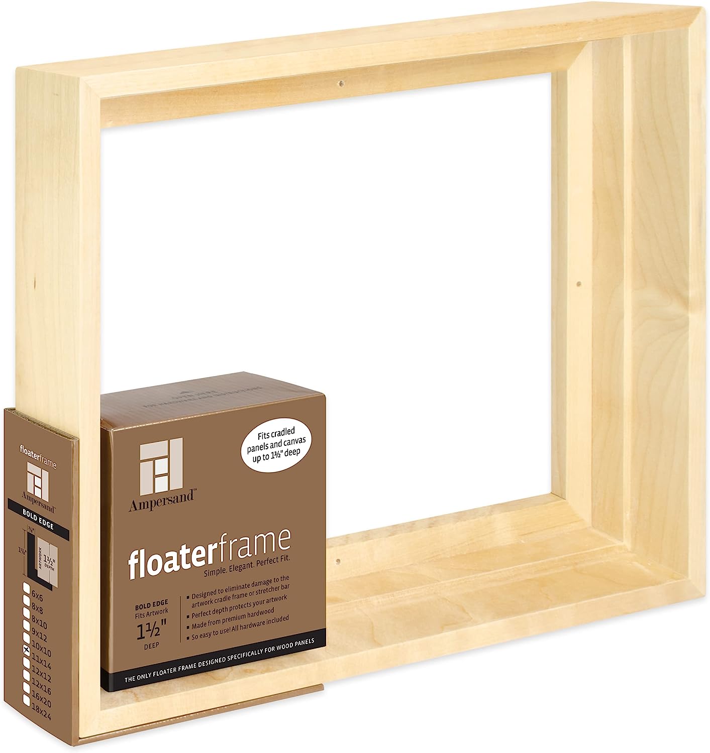 Ampersand Art Supply Floaterframe Readymade Frame for Flat and 1 1/2