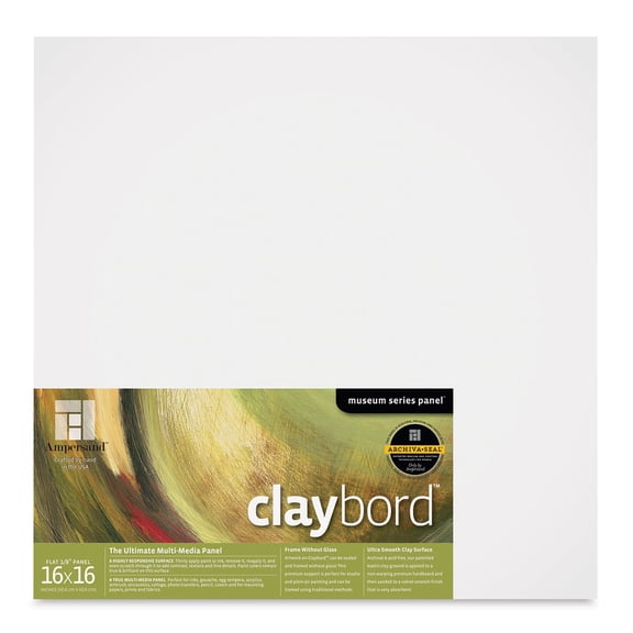 Ampersand Claybord, 16" x 16", 1/8" Flat