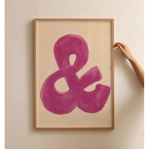 Ampersand Bold Typography Retro Neutral Wall Art Poster