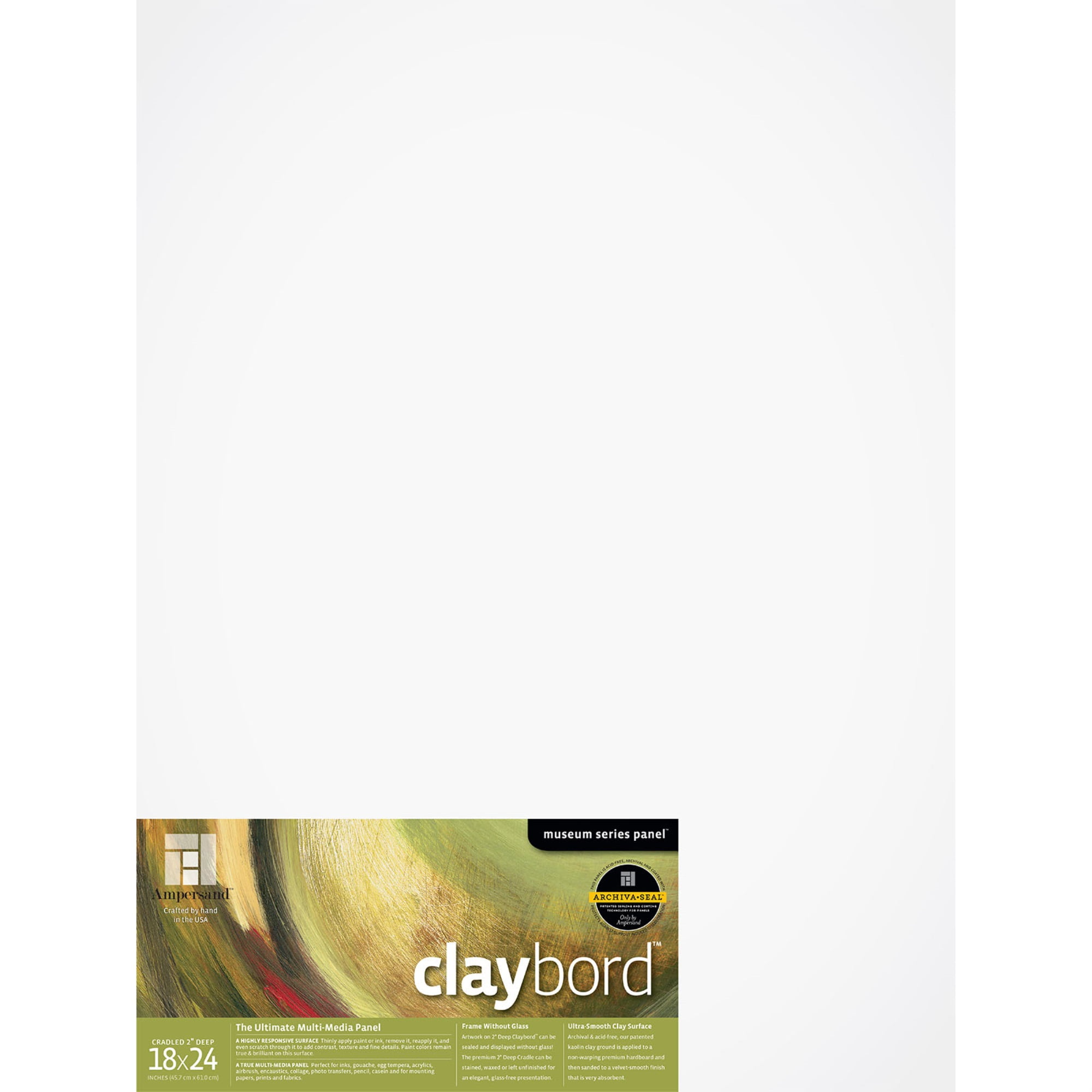 Ampersand Cradled Claybord, 18" x 24", 2"