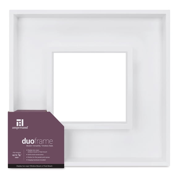 Ampersand DuoFrame - White, 8" x 8"