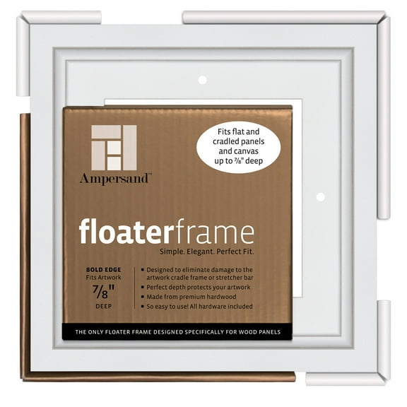 Ampersand Float Frame 7/8In Bold 6X6 White