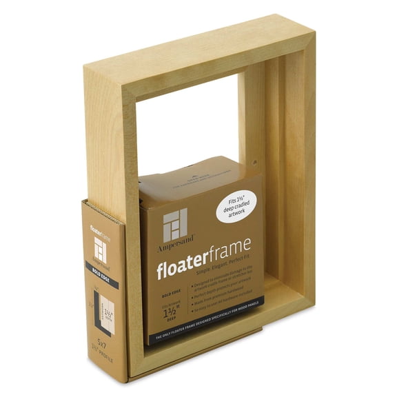Ampersand Floater Frame - Bold, Maple, 5" x 7", 1-1/2"