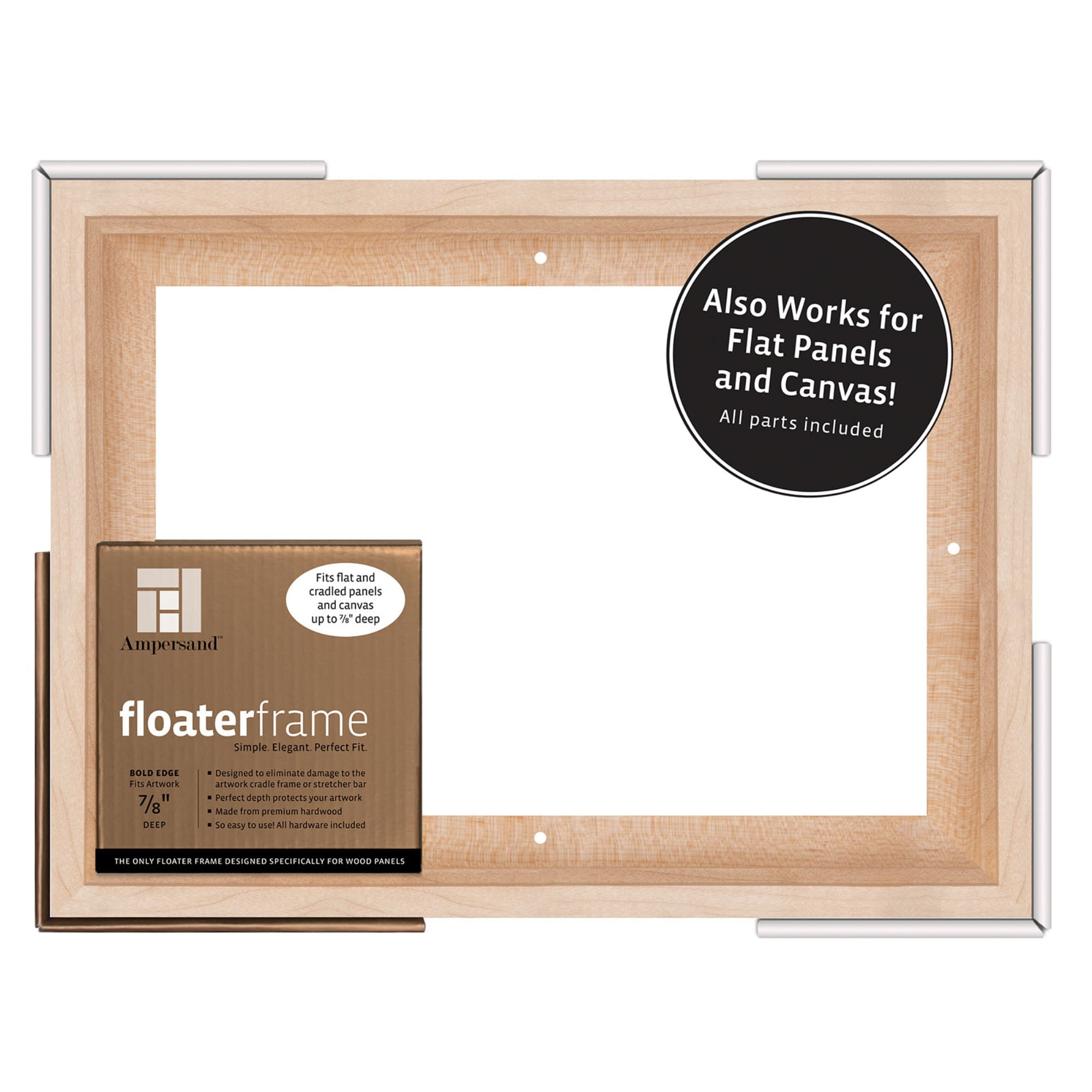 Maple 9" x 12" Bold Floater Frame for Artwork