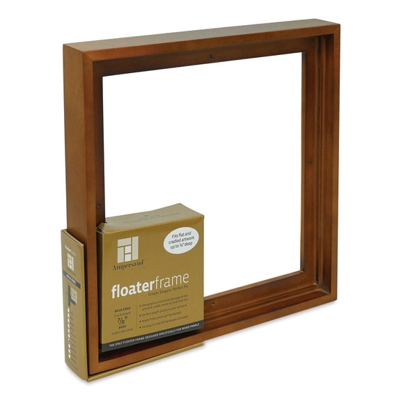 Ampersand Floater Frame - Bold, Walnut, 12" x 12", 7/8"