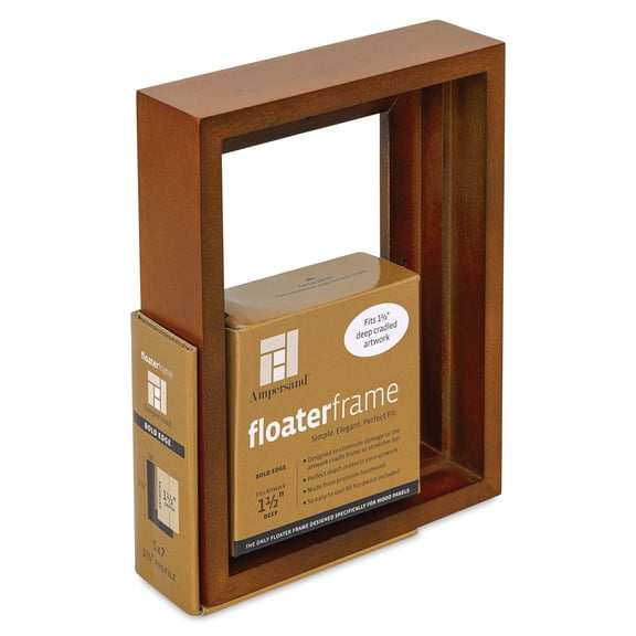 Ampersand Floater Frame - Bold, Walnut, 5" x 7", 1-1/2"