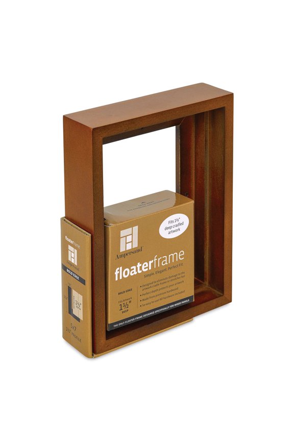 Floater Frame - Bold, Walnut, 5" x 7", 1-1/2"