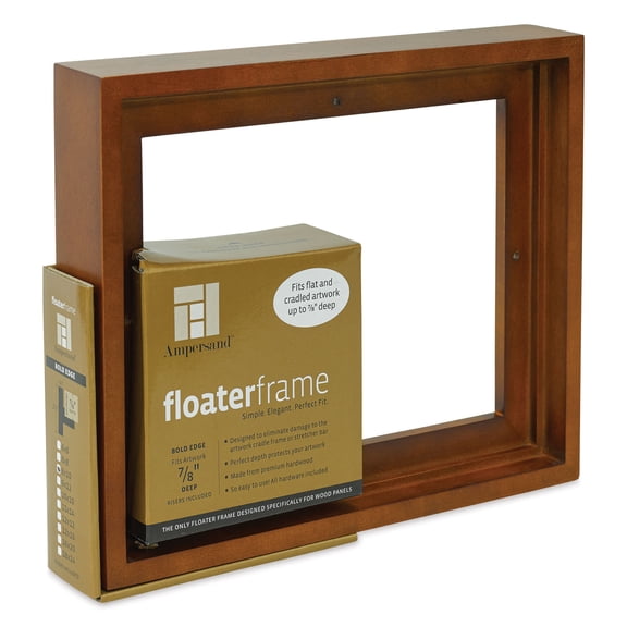 Ampersand Floater Frame - Bold, Walnut, 8" x 10", 7/8"