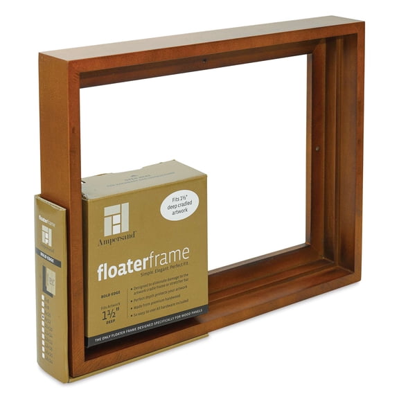 Ampersand Floater Frame - Bold, Walnut, 9" x 12", 1-1/2"