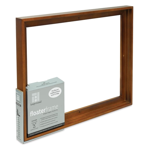 Ampersand Floater Frame - Thin, Walnut, 12" x 16", 7/8"