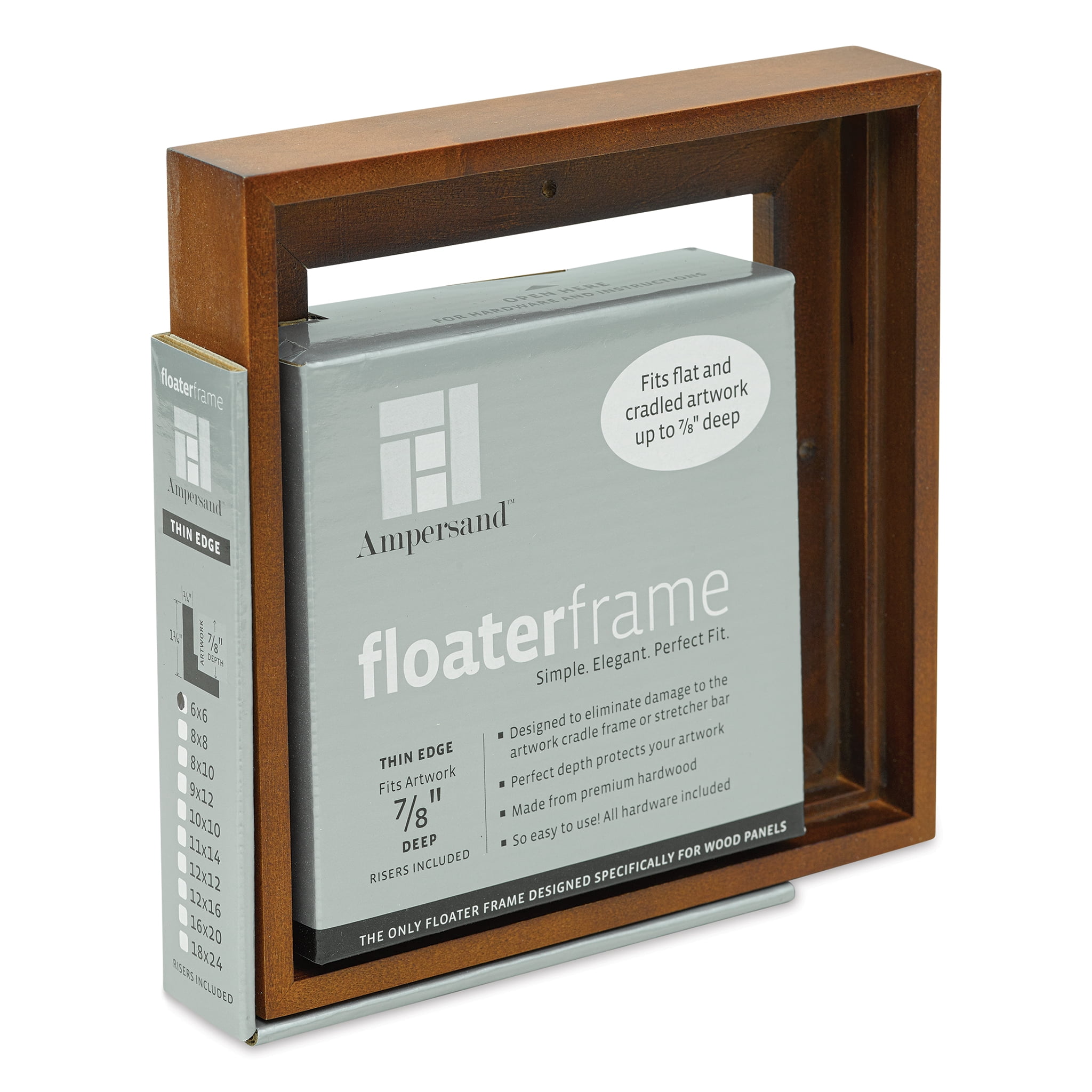 Ampersand Floater Frame Thin 7/8 9x12 Walnut
