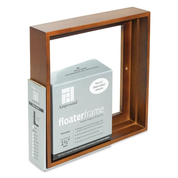 Ampersand Floaterframe - Thin, Walnut, 8" x 8", 1-1/2"