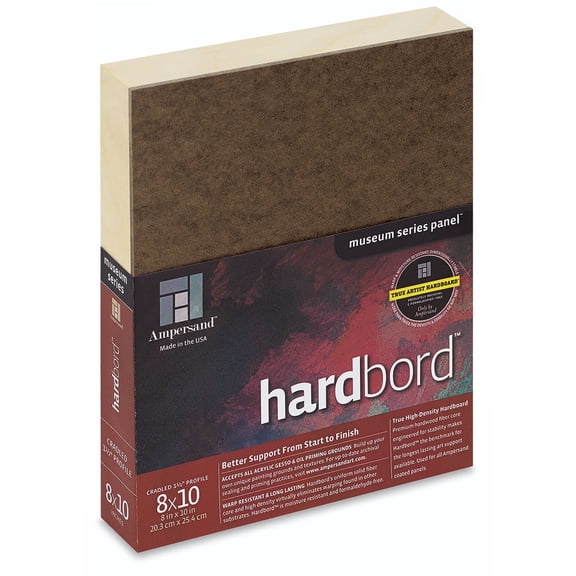 Ampersand Hardbord Panel - 8" x 10", 1-1/2" Cradled