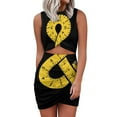 Ampersand Measuring Tape Loose Pocket Dress Women'S Printed Dresses V