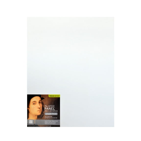 Ampersand Primed Smooth Flat Profile Artist Panels, 16" x 20", 1/8", White, Pack Of 2