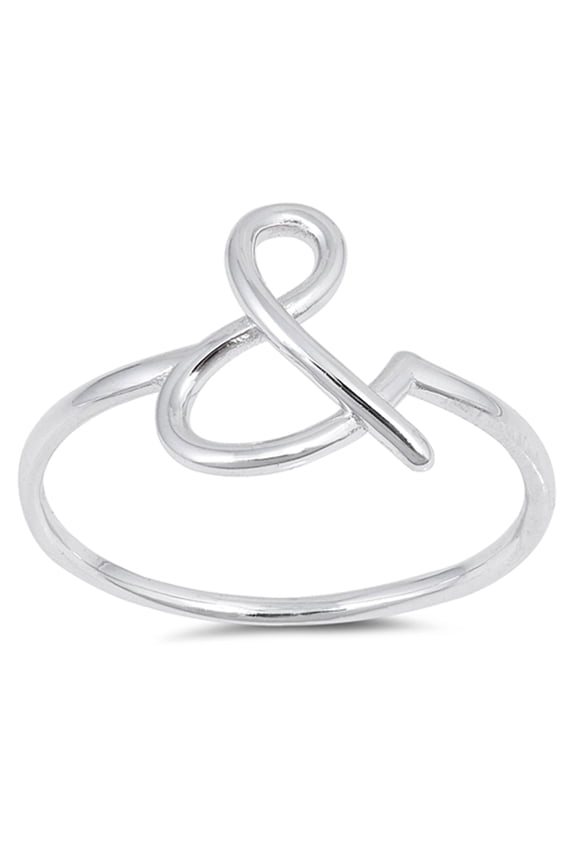 Ampersand & Sign Script English Word Ring Sterling Silver And Band 925 Jewelry Female Male Size 6