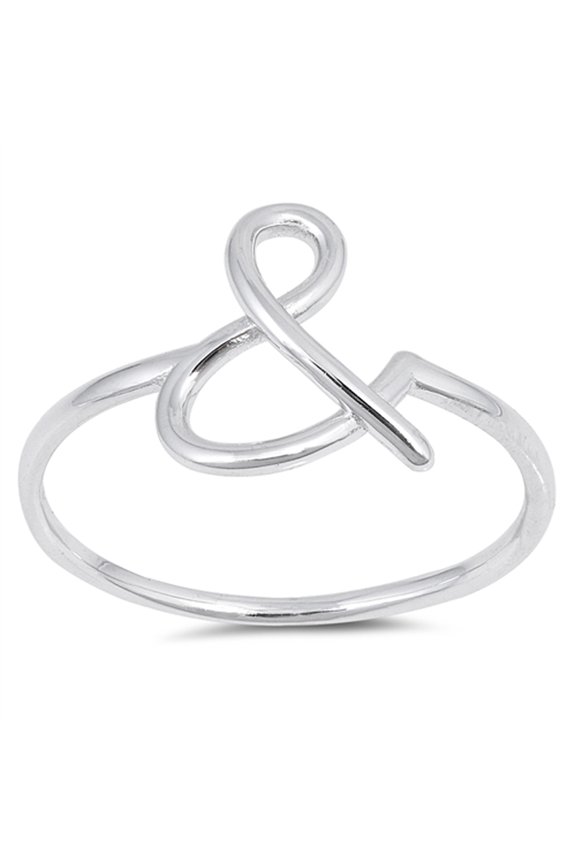 Ampersand & Sign Script English Word Ring Sterling Silver And Band 925 Jewelry Female Male Size 9