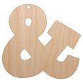 thumbnail image 1 of Ampersand Symbol And Wood Holiday Christmas Tree Ornament Unfinished DIY Pre-Drilled Craft, 1 of 7