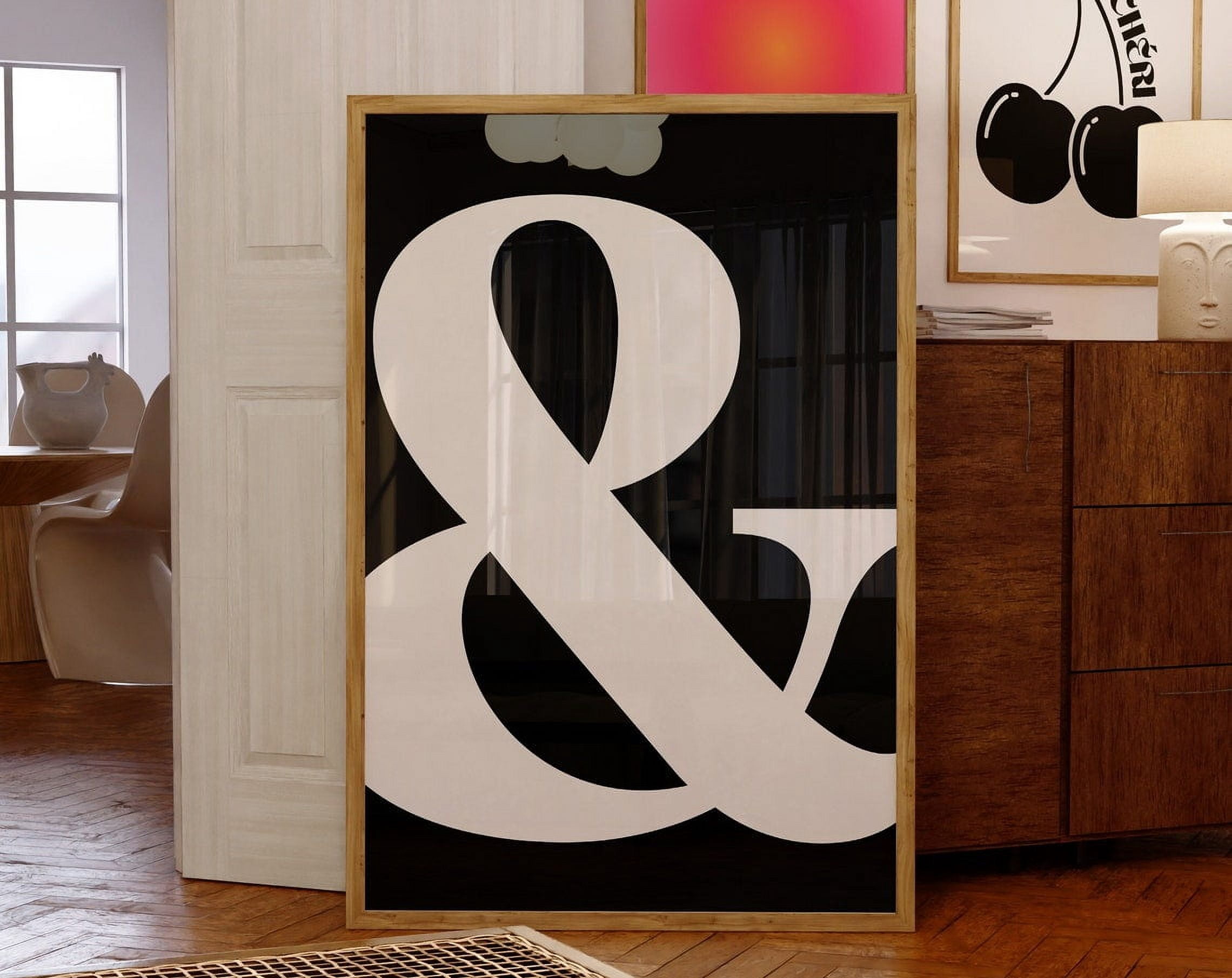 Ampersand Typography Wall Art Print, Modern Minimalist Symbol Design ...