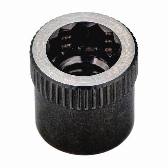 Nut Insert, 1/4"-20 Thrd Sz, 27/64 in L, Round, Steel, Black Oxide, 5 PK Z1970-5