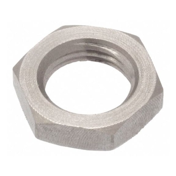 Hex Nut, 3/8"-24, 316 Stainless Steel, Not Graded, Plain, 7/32 in Ht