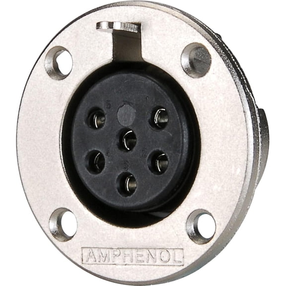 Amphenol EP-6-13P 6-Pole EP Female Round Flange Chassis Connector