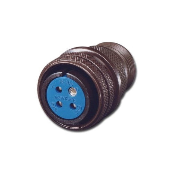 Amphenol Industrial 97-3106A-22-22S Circular Connector Socket, Threaded Coupling, Solder Termination, Straight Plug, Solid Backshell, 22-22 Insert Arrangement, 22 Shell Size, 4 Contacts