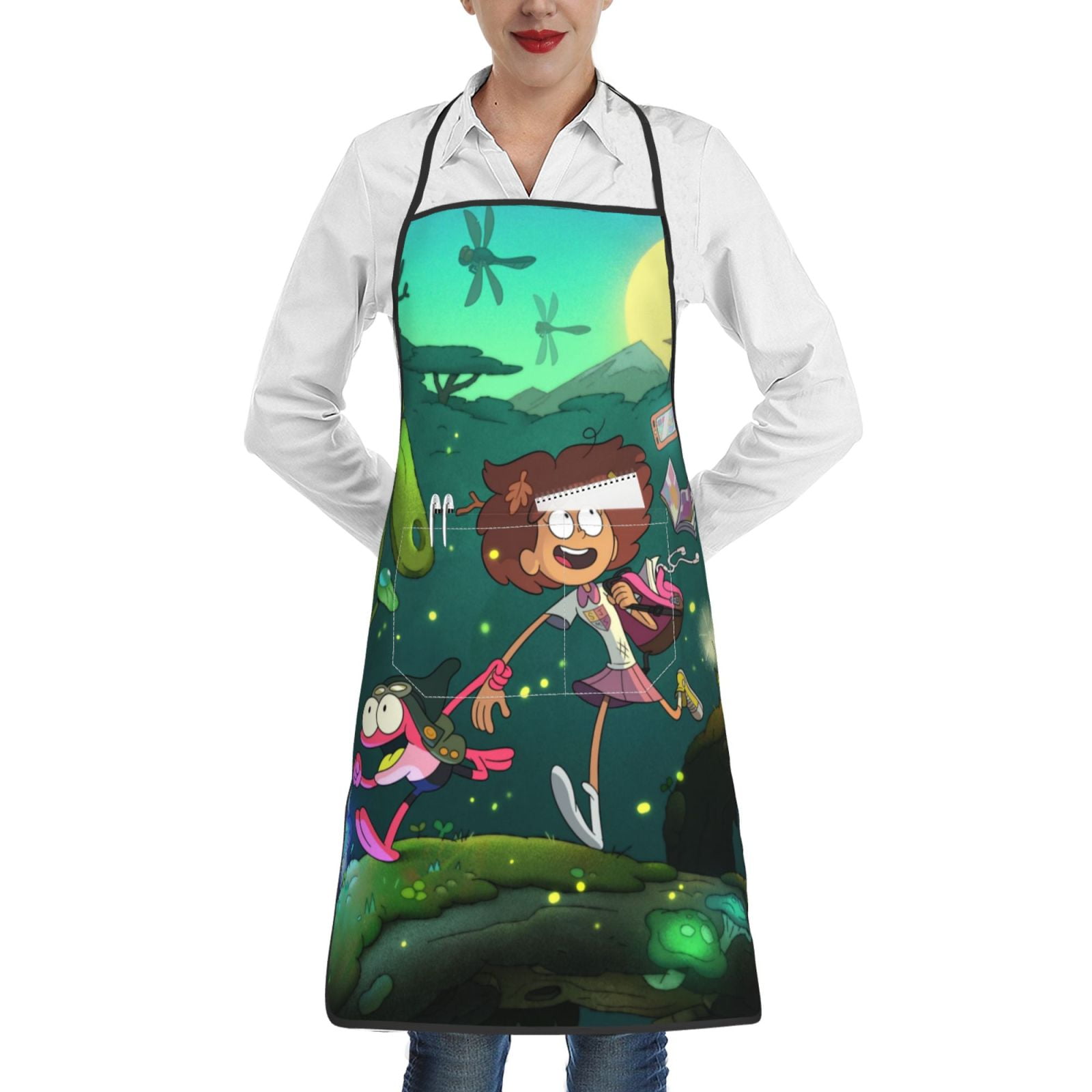 Amphibia Adjustable Bib Apron, Waterdrop Resistant Aprons with 2 ...