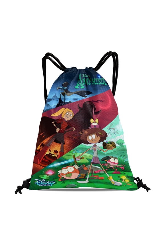 Amphibia Drawstring Backpack Bag Party Favors Goodies Merch Gym Waterproof Swimming Beach Fans