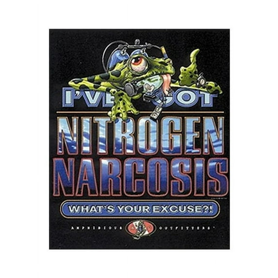 Amphibious Outfitters - Nitrogen Narcosis White T-Shirt for Scuba and Snorkelers