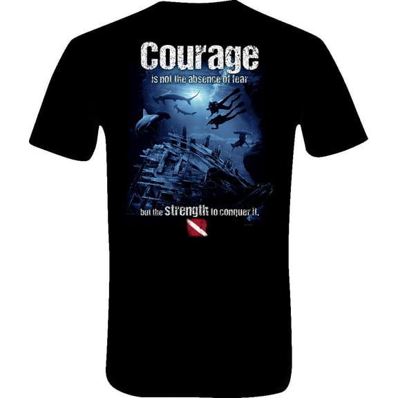 Amphibious Outfitters Scuba Diving T-Shirt - Courage - Black