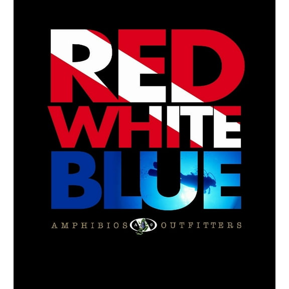 Amphibious Outfitters T-shirt - Scuba Diving - Red White Blue