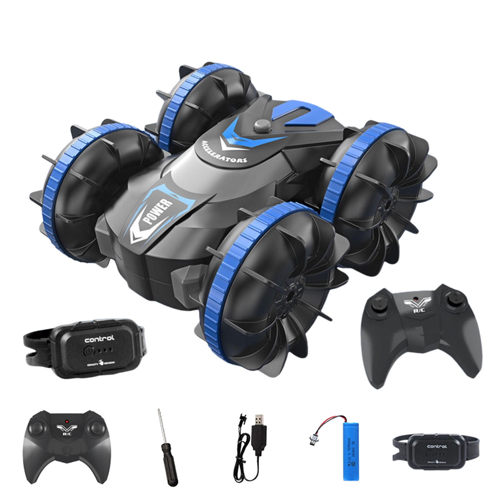 Kids Pool Bath Toys Axirata Amphibious RC Car With Lights For Kids