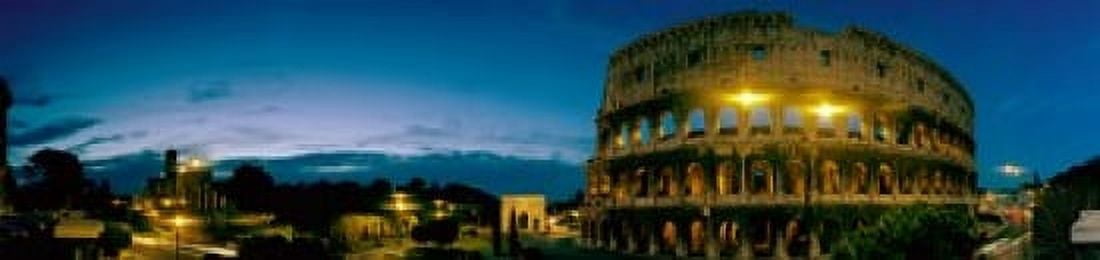 Amphitheater at dusk Coliseum Rome Lazio Italy Canvas Art - Panoramic Images (20 x 5)