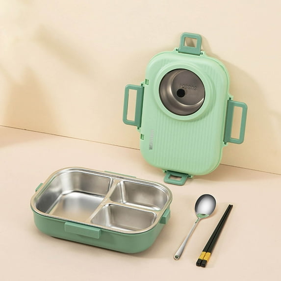 Ampiyan 1400ml Stainless Steel Bento Lunch Box for Adults, BPA-Free Meal Box Stackable Containers with 4 Compartments Food Storage Box for Office Worker Picnic Camping