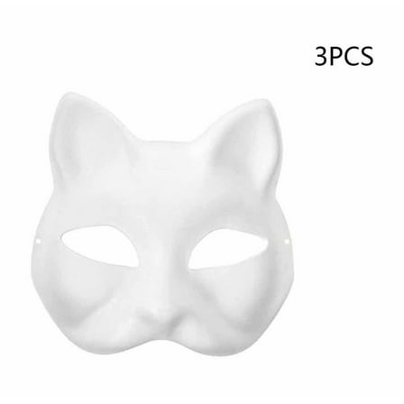 Ampiyan DIY Paintable Blank White Paper Masquerade Mask - Half Face Plain Unpainted Cosplay Dress Up Mask for Halloween, Christmas, Carnival Party Favors (Pack of 3/6/9)