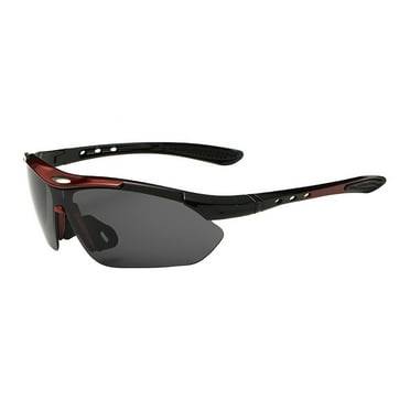 Ampiyan Outdoor Cycling Sunglasses,UV-Proof and Interchangeable Lens Sunglasses Cycling Supplies Bicycle Accessories (Red)