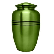 Ample Cremation Urn-Handcrafted Green Cremation Urn Size=11x7 In