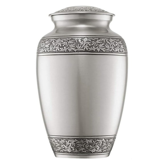 Ample Cremation Urns for Ashes - Meena Coated Aluminum Memorial Urns | Elegant Design | 4 Size Options (Keepsake 3x2 inch & Large 10.5x6.5 inch) Engravable Large (Hold 220 Cu) (Model No - ACU011)